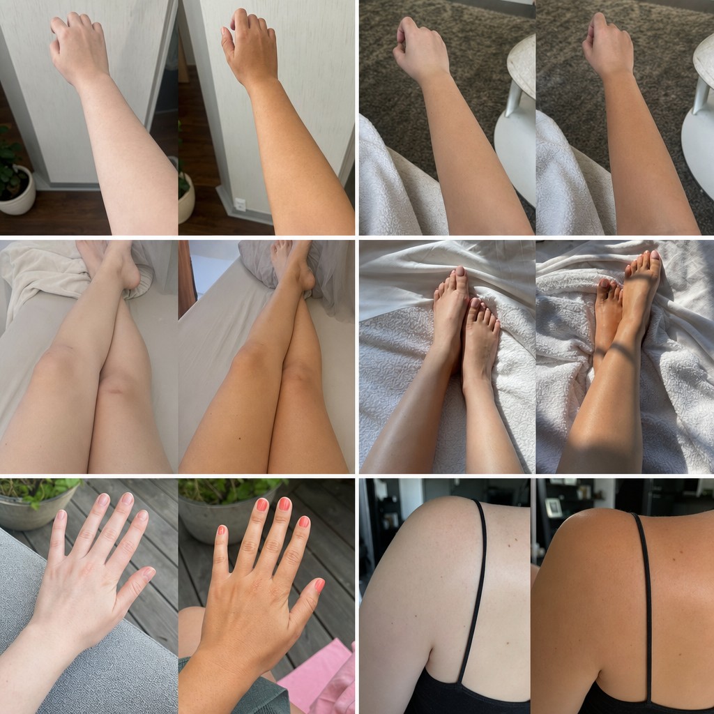 Výsledok zákazníčky po použití samoopaľovacieho mlieka Lux-Factor TANLINE – príklad 1