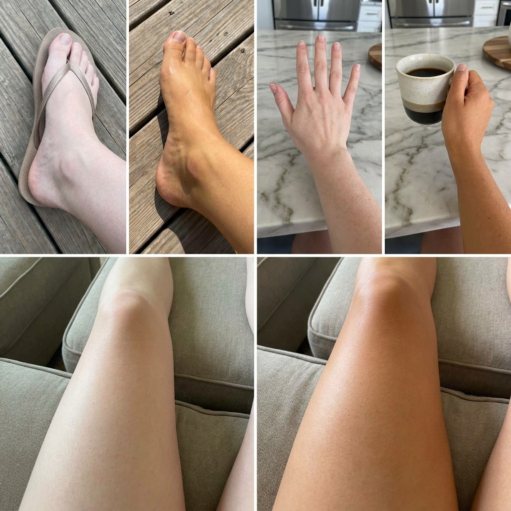 Výsledok zákazníčky po použití samoopaľovacieho mlieka Lux-Factor TANLINE – príklad 3
